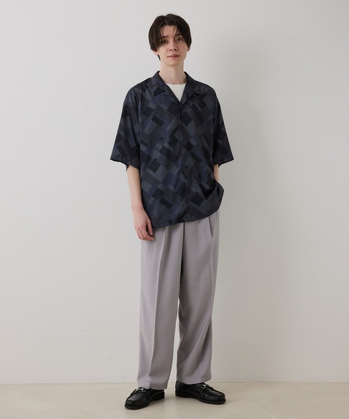 JUNRED（ジュンレッド）の「ドレープテクスチャー2タックワイドパンツ（スラックス・メンズ・ライトグレー/ブラック/ブルー系その他4・S/M/L）」の14枚目の写真