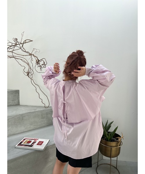 JUMELLE（ジュメロ）の「フライヨークブラウス（シャツ/ブラウス・レディース・ピンク/ホワイト・FREE）」の5枚目の写真