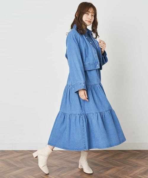 A de a.v.v（アードアー・ヴェ・ヴェ）の「［SET UP対応］デニムショート丈ジャケット（デニムジャケット・レディース・ブルー・36/38）」の10枚目の写真