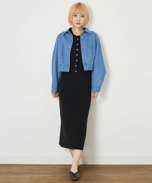 A de a.v.v（アードアー・ヴェ・ヴェ）の「［SET UP対応］デニムショート丈ジャケット（デニムジャケット・レディース・ブルー・36/38）」の8枚目の写真