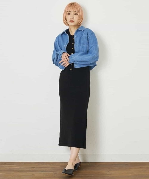 A de a.v.v（アードアー・ヴェ・ヴェ）の「［SET UP対応］デニムショート丈ジャケット（デニムジャケット・レディース・ブルー・36/38）」の9枚目の写真