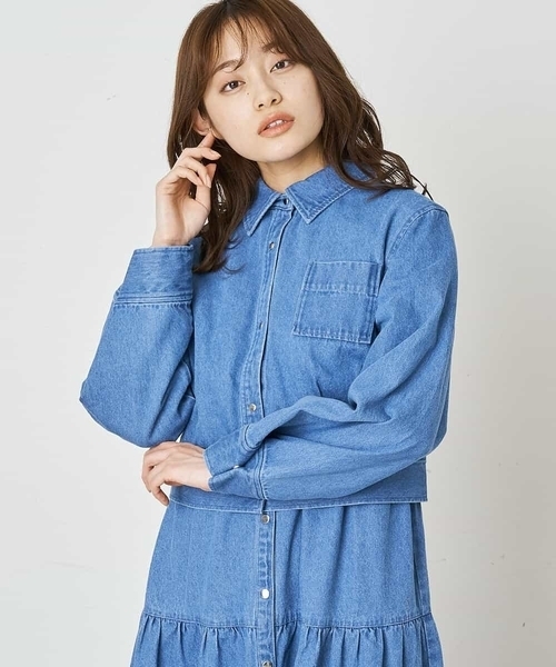 A de a.v.v（アードアー・ヴェ・ヴェ）の「［SET UP対応］デニムショート丈ジャケット（デニムジャケット・レディース・ブルー・36/38）」の5枚目の写真