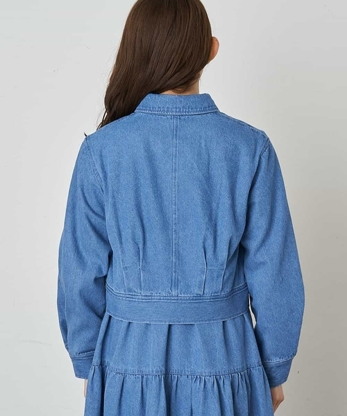 A de a.v.v（アードアー・ヴェ・ヴェ）の「［SET UP対応］デニムショート丈ジャケット（デニムジャケット・レディース・ブルー・36/38）」の3枚目の写真