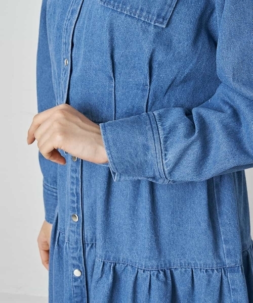 A de a.v.v（アードアー・ヴェ・ヴェ）の「［SET UP対応］デニムショート丈ジャケット（デニムジャケット・レディース・ブルー・36/38）」の14枚目の写真