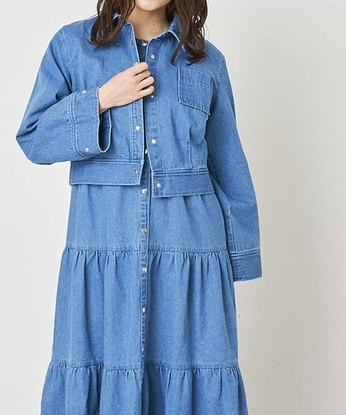 A de a.v.v（アードアー・ヴェ・ヴェ）の「［SET UP対応］デニムショート丈ジャケット（デニムジャケット・レディース・ブルー・36/38）」の12枚目の写真