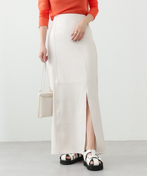 COLONY 2139（コロニートゥーワンスリーナイン）の「切替前スリットナロースカート（スカート・レディース・オフホワイト/ブラック/モカ/オレンジ・SMALL/MEDIUM）」の2枚目の写真