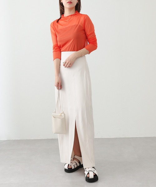 COLONY 2139（コロニートゥーワンスリーナイン）の「切替前スリットナロースカート（スカート・レディース・オフホワイト/ブラック/モカ/オレンジ・SMALL/MEDIUM）」の6枚目の写真