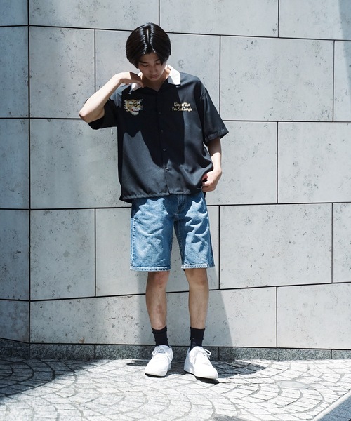 UNIIT（ユニット）の「【UNIIT/ユニット】高密度ポリツイル 刺繍シャツ ワッペンシャツ バック刺繍　オープンカラー　開襟（シャツ/ブラウス・メンズ・ホワイト/ブラック/ダークグリーン/ベージュ・MEDIUM/LARGE）」の13枚目の写真