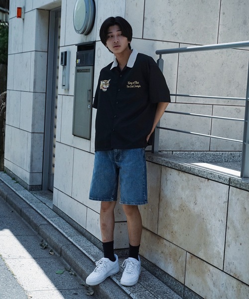 UNIIT（ユニット）の「【UNIIT/ユニット】高密度ポリツイル 刺繍シャツ ワッペンシャツ バック刺繍　オープンカラー　開襟（シャツ/ブラウス・メンズ・ホワイト/ブラック/ダークグリーン/ベージュ・MEDIUM/LARGE）」の14枚目の写真