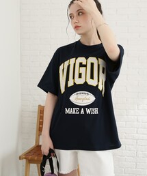 Cutie Blonde | カレッジプリントビックTシャツ(Tシャツ/カットソー)