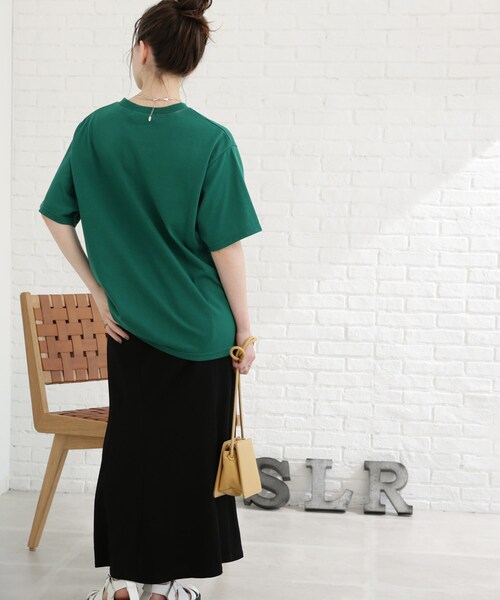 Cutie Blonde（キューティーブロンド）の「◆カレッジプリントビッグTシャツ（Tシャツ/カットソー・レディース・ネイビー/オレンジ/ライトグリーン/サンドベージュ・00）」の18枚目の写真