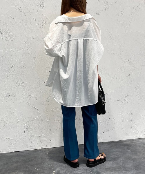 apres jour mignon（アプレジュールミニョン）の「カラーシャツ【ZOZOTOWN限定アイテム】（シャツ/ブラウス・レディース・オフホワイト/ピンク/オレンジ/グリーン/ブラック/ダークブルー・X-LARGE/フリー）」の14枚目の写真