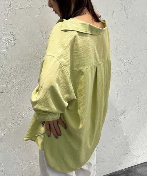 apres jour mignon（アプレジュールミニョン）の「カラーシャツ【ZOZOTOWN限定アイテム】（シャツ/ブラウス・レディース・オフホワイト/ピンク/オレンジ/グリーン/ブラック/ダークブルー・X-LARGE/フリー）」の18枚目の写真