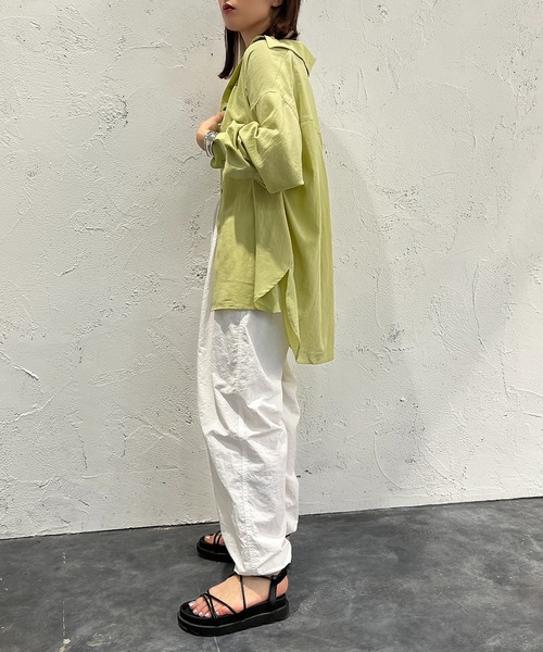 apres jour mignon（アプレジュールミニョン）の「カラーシャツ【ZOZOTOWN限定アイテム】（シャツ/ブラウス・レディース・オフホワイト/ピンク/オレンジ/グリーン/ブラック/ダークブルー・X-LARGE/フリー）」の20枚目の写真