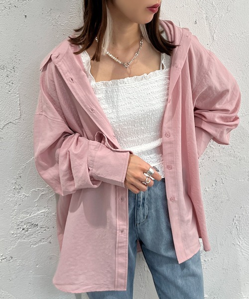 apres jour mignon（アプレジュールミニョン）の「カラーシャツ【ZOZOTOWN限定アイテム】（シャツ/ブラウス・レディース・オフホワイト/ピンク/オレンジ/グリーン/ブラック/ダークブルー・X-LARGE/フリー）」の21枚目の写真