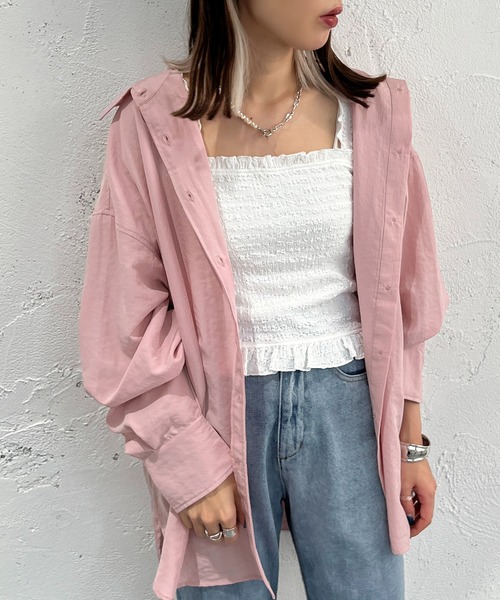 apres jour mignon（アプレジュールミニョン）の「カラーシャツ【ZOZOTOWN限定アイテム】（シャツ/ブラウス・レディース・オフホワイト/ピンク/オレンジ/グリーン/ブラック/ダークブルー・X-LARGE/フリー）」の22枚目の写真