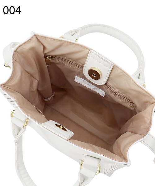 DRESKIP（ドレスキップ）の「◆かがりスクエアショルダーバッグ（ショルダーバッグ・レディース・グレー/アイボリー/グリーン・00）」の4枚目の写真