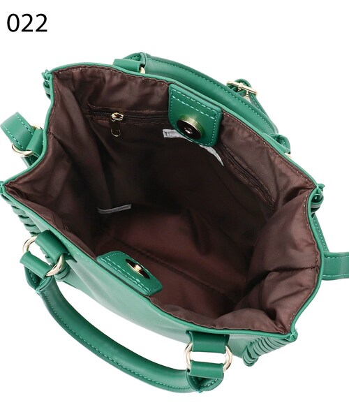 DRESKIP（ドレスキップ）の「◆かがりスクエアショルダーバッグ（ショルダーバッグ・レディース・グレー/アイボリー/グリーン・00）」の6枚目の写真