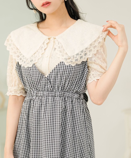 Newlyme(ニューリーミー)の「レースセーラーブラウス(シャツ/ブラウス・レディース・アイボリー/ブラック・MEDIUM/LARGE/X-LARGE/XX-LARGE/SMALL)」の9枚目の写真