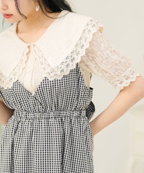 Newlyme(ニューリーミー)の「レースセーラーブラウス(シャツ/ブラウス・レディース・アイボリー/ブラック・MEDIUM/LARGE/X-LARGE/XX-LARGE/SMALL)」の11枚目の写真