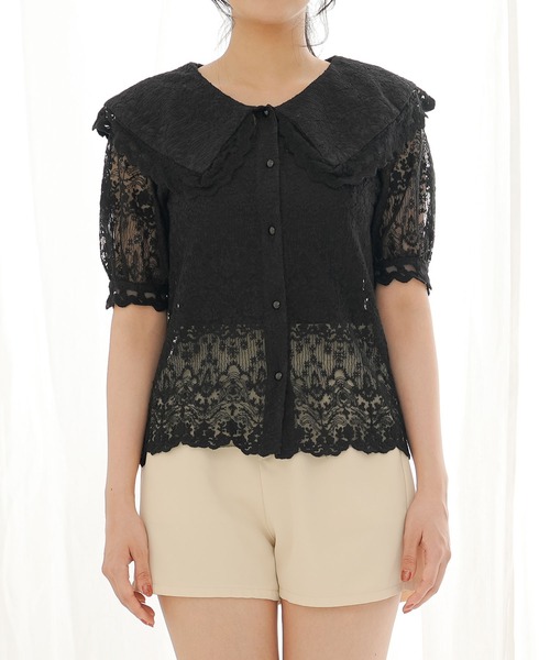 Newlyme(ニューリーミー)の「レースセーラーブラウス(シャツ/ブラウス・レディース・アイボリー/ブラック・MEDIUM/LARGE/X-LARGE/XX-LARGE/SMALL)」の19枚目の写真