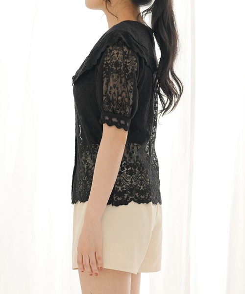 Newlyme(ニューリーミー)の「レースセーラーブラウス(シャツ/ブラウス・レディース・アイボリー/ブラック・MEDIUM/LARGE/X-LARGE/XX-LARGE/SMALL)」の21枚目の写真