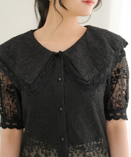 Newlyme(ニューリーミー)の「レースセーラーブラウス(シャツ/ブラウス・レディース・アイボリー/ブラック・MEDIUM/LARGE/X-LARGE/XX-LARGE/SMALL)」の22枚目の写真