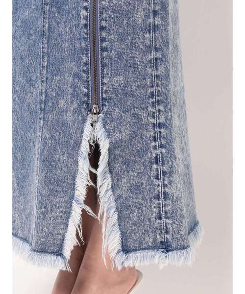 GYDA（ジェイダ）の「ハイウエスト ZIPスリット ケミカルデニムスカート（デニムスカート・レディース・ライトブルー/ブラック・SMALL/MEDIUM）」の19枚目の写真