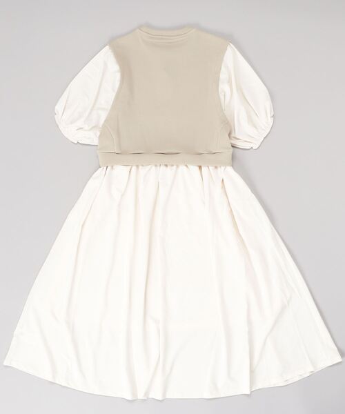 adidas（アディダス）の「アディダス adidas ID 2.0 ルーズフィット ファブリックミックス ワンピース（ワンピース・レディース・ベージュ/ブラック・S/M/L/XL）」の3枚目の写真