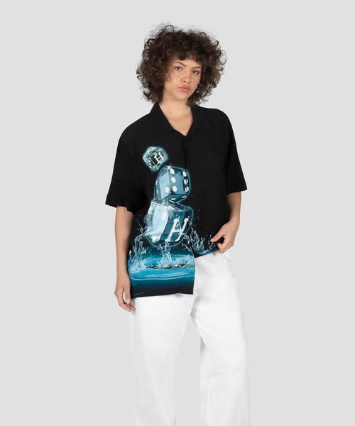 HUF（ハフ）の「DICE WOVEN TOP / HUF シャツ（シャツ/ブラウス・メンズ・ブラック・SMALL/MEDIUM/LARGE/X-LARGE/XX-LARGE）」の6枚目の写真