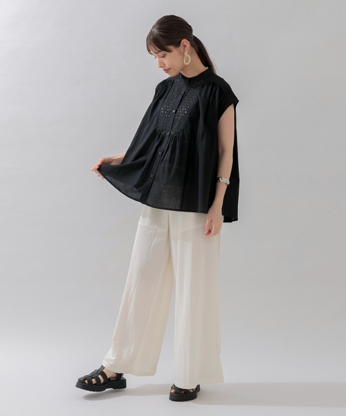 Paradise Picnic(パラダイスピクニック)の「裾釦カラーパンツ(その他パンツ・レディース・ブラック/アイボリー/ブルー・FREE)」の7枚目の写真