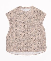 花柄刺繍風プリントブラウス