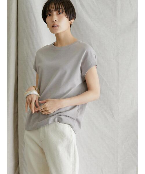 AMERICAN HOLIC（アメリカンホリック）の「フレンチスリーブカットプルオーバー（Tシャツ/カットソー・レディース・ブラック/ブラック系その他4/オフホワイト/グレイッシュベージュ/パープル/グレー系その他4・M/L）」の12枚目の写真