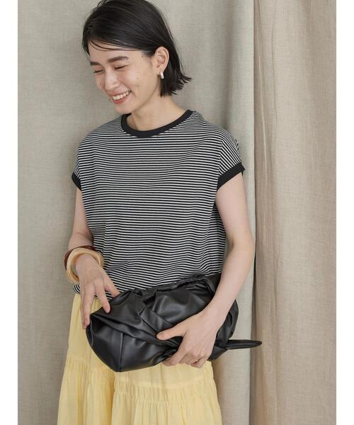 AMERICAN HOLIC（アメリカンホリック）の「フレンチスリーブカットプルオーバー（Tシャツ/カットソー・レディース・ブラック/ブラック系その他4/オフホワイト/グレイッシュベージュ/パープル/グレー系その他4・M/L）」の15枚目の写真