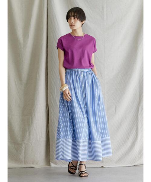 AMERICAN HOLIC（アメリカンホリック）の「フレンチスリーブカットプルオーバー（Tシャツ/カットソー・レディース・ブラック/ブラック系その他4/オフホワイト/グレイッシュベージュ/パープル/グレー系その他4・M/L）」の19枚目の写真