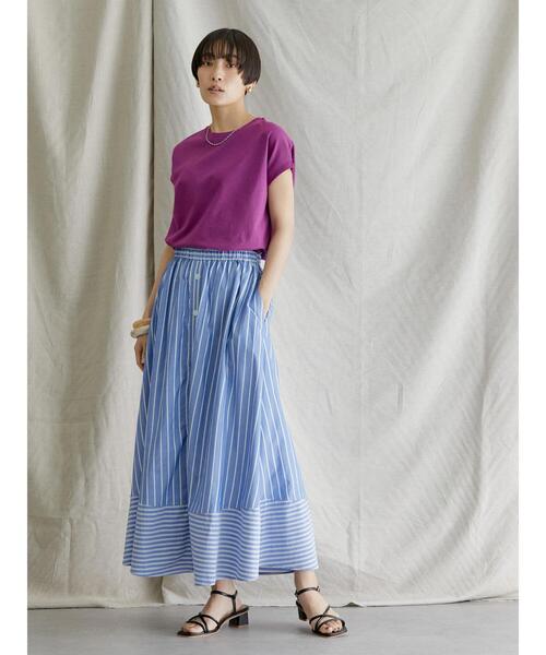 AMERICAN HOLIC（アメリカンホリック）の「フレンチスリーブカットプルオーバー（Tシャツ/カットソー・レディース・ブラック/ブラック系その他4/オフホワイト/グレイッシュベージュ/パープル/グレー系その他4・M/L）」の20枚目の写真