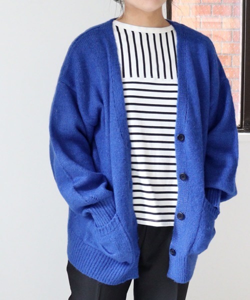 DONOBAN（ドノバン）の「モヘアタッチカーディガン（カーディガン/ボレロ・レディース・ベージュ/ピンク/オレンジ/ブルー/グリーン/ライトグリーン/モカ・F）」の5枚目の写真