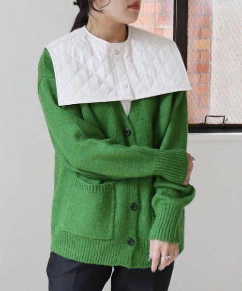 DONOBAN（ドノバン）の「モヘアタッチカーディガン（カーディガン/ボレロ・レディース・ベージュ/ピンク/オレンジ/ブルー/グリーン/ライトグリーン/モカ・F）」の4枚目の写真