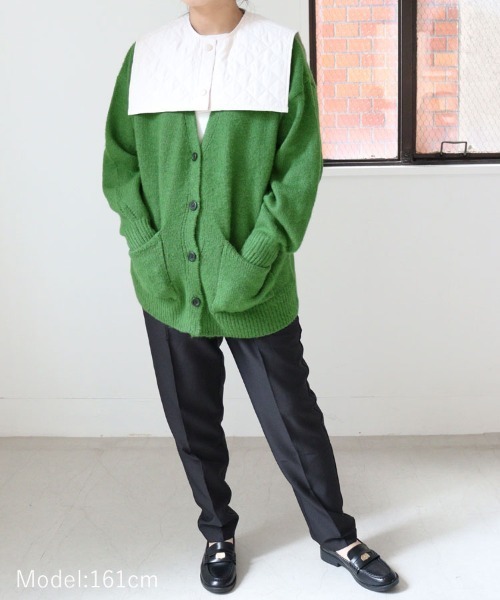 DONOBAN（ドノバン）の「モヘアタッチカーディガン（カーディガン/ボレロ・レディース・ベージュ/ピンク/オレンジ/ブルー/グリーン/ライトグリーン/モカ・F）」の14枚目の写真