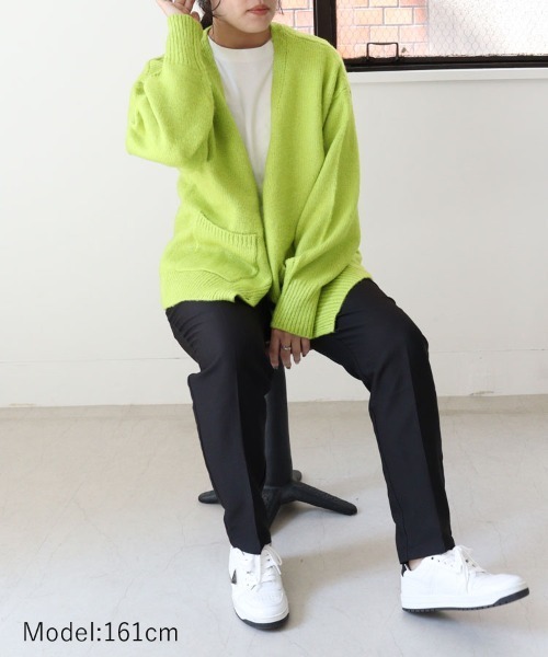 DONOBAN（ドノバン）の「モヘアタッチカーディガン（カーディガン/ボレロ・レディース・ベージュ/ピンク/オレンジ/ブルー/グリーン/ライトグリーン/モカ・F）」の16枚目の写真