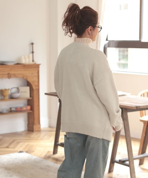 DONOBAN（ドノバン）の「モヘアタッチカーディガン（カーディガン/ボレロ・レディース・ベージュ/ピンク/オレンジ/ブルー/グリーン/ライトグリーン/モカ・F）」の12枚目の写真