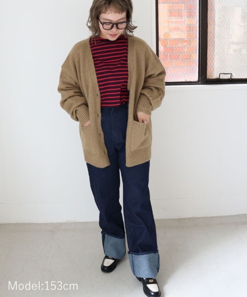 DONOBAN（ドノバン）の「モヘアタッチカーディガン（カーディガン/ボレロ・レディース・ベージュ/ピンク/オレンジ/ブルー/グリーン/ライトグリーン/モカ・F）」の10枚目の写真