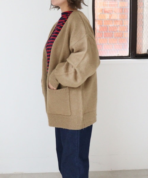 DONOBAN（ドノバン）の「モヘアタッチカーディガン（カーディガン/ボレロ・レディース・ベージュ/ピンク/オレンジ/ブルー/グリーン/ライトグリーン/モカ・F）」の11枚目の写真