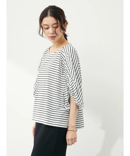 RAY CASSIN FAVORI（レイカズンフェバリ）の「・RAY CASSINボーダードロストプルオーバー（Tシャツ/カットソー・レディース・ネイビー/ブラック/オフホワイト/ピンク・FREE）」の13枚目の写真