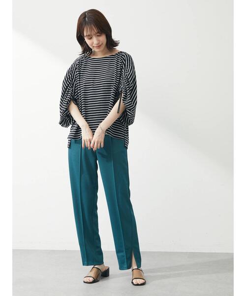 RAY CASSIN FAVORI（レイカズンフェバリ）の「・RAY CASSINボーダードロストプルオーバー（Tシャツ/カットソー・レディース・ネイビー/ブラック/オフホワイト/ピンク・FREE）」の18枚目の写真