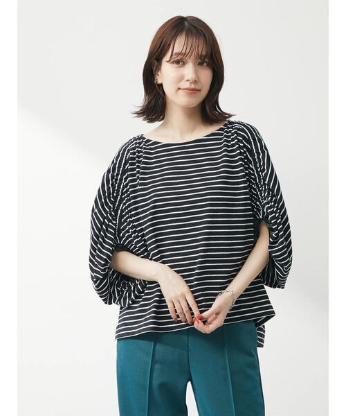 RAY CASSIN FAVORI（レイカズンフェバリ）の「・RAY CASSINボーダードロストプルオーバー（Tシャツ/カットソー・レディース・ネイビー/ブラック/オフホワイト/ピンク・FREE）」の21枚目の写真