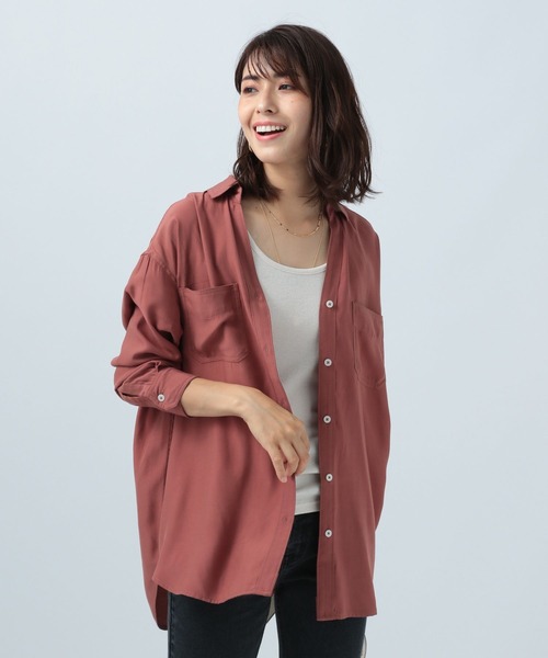 BAYFLOW(ベイフロー)の「ベーシックスキッパーシャツ(シャツ/ブラウス・レディース・ベージュ/レッド/アイボリー/チャコール・FREE)」の13枚目の写真