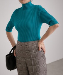 COLLAGE GALLARDAGALANTE | 色違いで欲しい/ボトムを選ばない/ジャケットのインナーに/万能/リブ半袖プルオーバー/手洗い可(ニット/セーター)