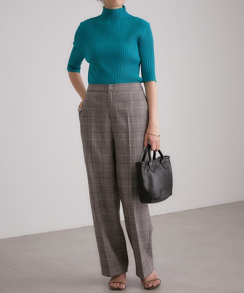 COLLAGE GALLARDAGALANTE（コラージュガリャルダガランテ）の「【OT】色違いで欲しい/ボトムを選ばない/ジャケットのインナーに/万能/リブ半袖プルオーバー/手洗い可（ニット/セーター・レディース・ホワイト/ブラック/グリーン/ピンク・FREE）」の19枚目の写真