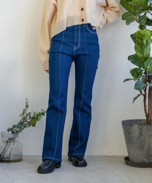 repipi armario（レピピ アルマリオ）の「ストレッチフレアデニム（デニムパンツ・キッズ・ネイビー/ブルー/ブラック・SMALL/MEDIUM/LARGE）」の2枚目の写真